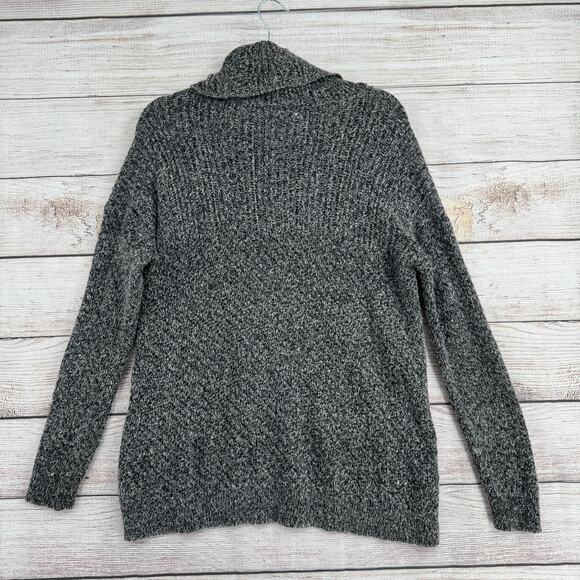 Lucky Brand Side Button Turtleneck Sweater Womens Medium Black Gray - Picture 2 of 13
